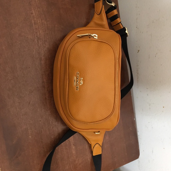 Coach Neon Orange Leather Court Belt Fanny Bag. New Without Tag - Picture 3 of 7